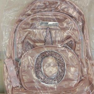 Justice Initial Unicorn Pink  Backpack "O"